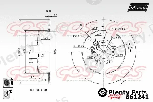 Maxtech 871526 — Brake Disc R+ (Regular Plus)