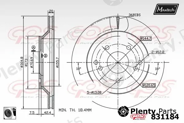 Maxtech 877223 — Brake Disc R+ (Regular Plus)