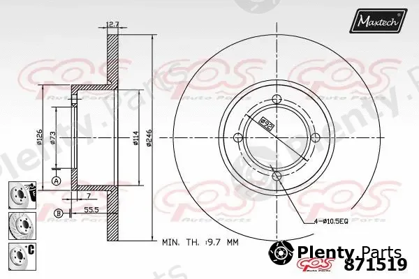 Maxtech 71810120 — Guide Bolt, brake caliper
