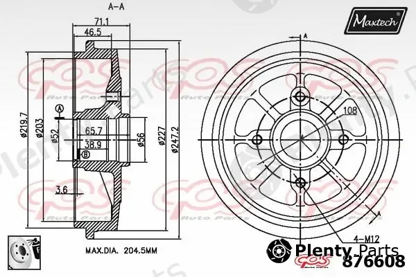 Maxtech 72930014 — Piston, brake caliper