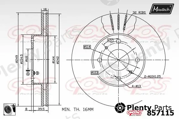 Maxtech 71810053 — Guide Bolt, brake caliper