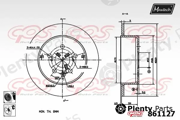Maxtech 865509 — Brake Disc R+ (Regular Plus)