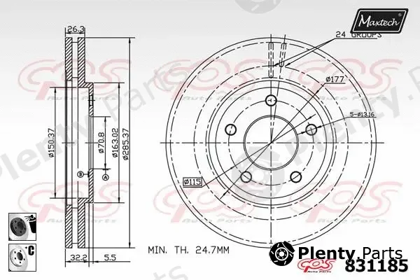 Maxtech 71810107 — Guide Bolt, brake caliper