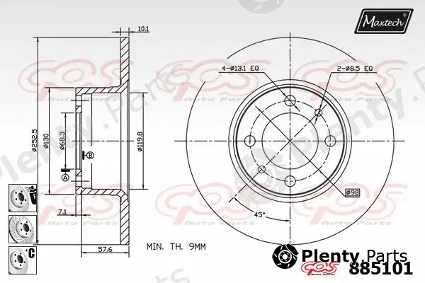 Maxtech 72948016 — Piston, brake caliper