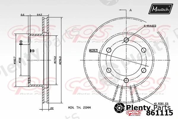 Maxtech 861196 — Brake Disc R+ (Regular Plus)
