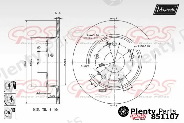 Maxtech 821303 — Brake Disc R+ (Regular Plus)