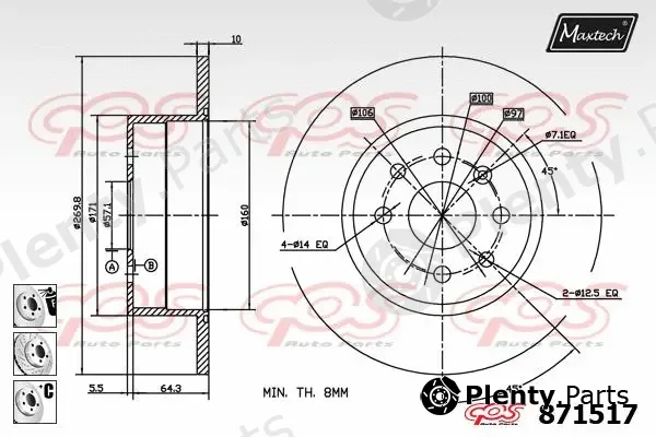 Maxtech 831194 — Brake Disc R+ (Regular Plus)