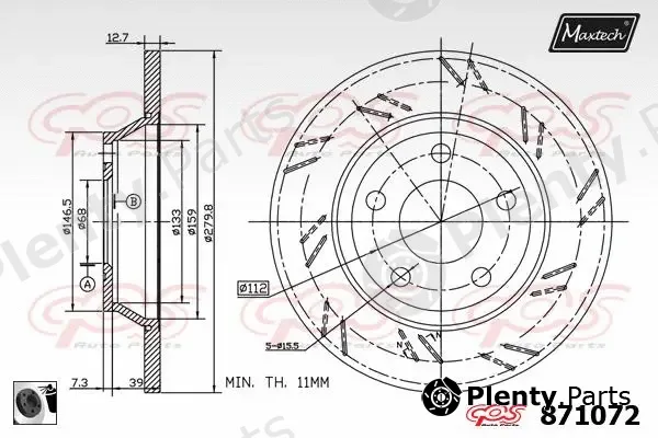 Maxtech 865222 — Brake Disc R+ (Regular Plus)