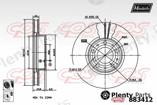 Maxtech 861328 — Brake Disc R+ (Regular Plus)