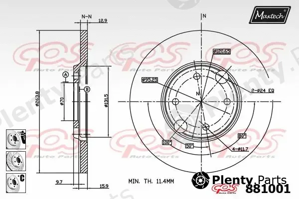 Maxtech 871111 — Brake Disc R+ (Regular Plus)