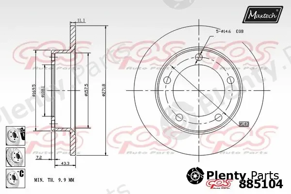 Maxtech 873527 — Brake Disc R+ (Regular Plus)