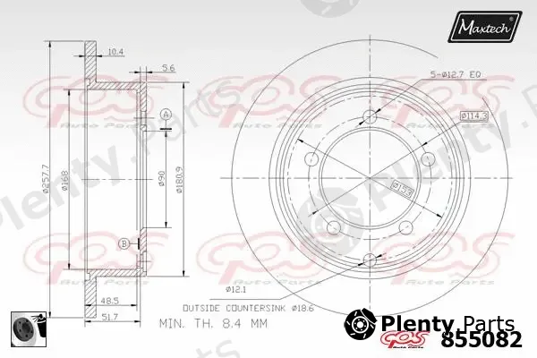 Maxtech 857086 — Brake Disc R+ (Regular Plus)