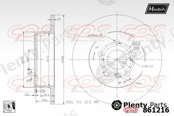 Maxtech 71810204 — Guide Bolt, brake caliper