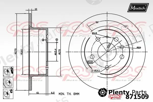 Maxtech 71810185 — Guide Bolt, brake caliper