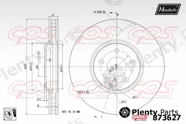 Maxtech 865283 — Brake Disc R+ (Regular Plus)