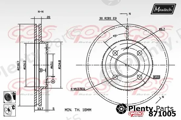 Maxtech 72957030 — Piston, brake caliper