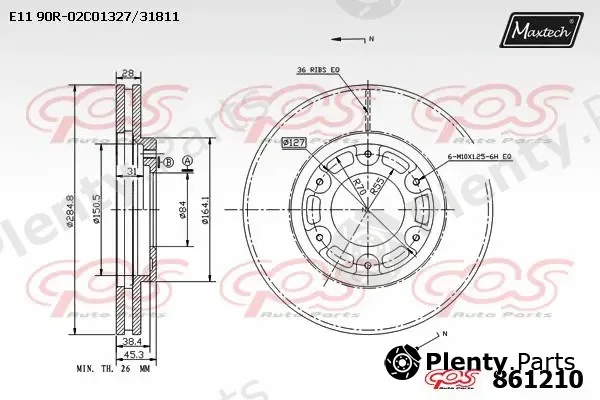 Maxtech 861040 — Brake Disc R+ (Regular Plus)