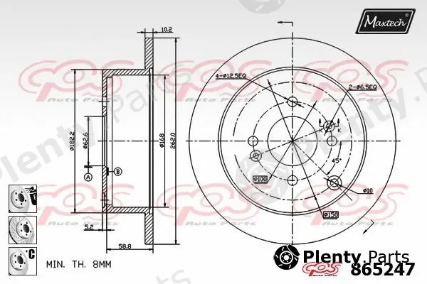 Maxtech 72944005 — Piston, brake caliper