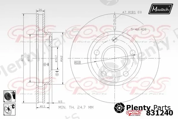 Maxtech 71810110 — Guide Bolt, brake caliper