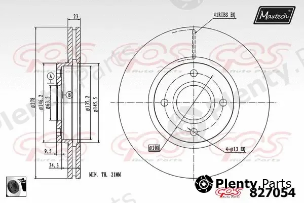 Maxtech 885103 — Brake Disc R+ (Regular Plus)