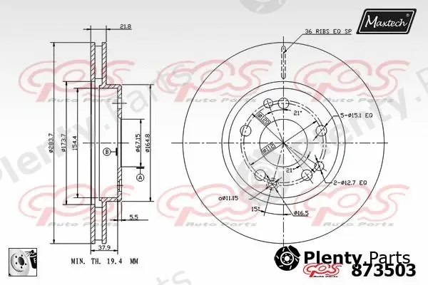 Maxtech 883004 — Brake Disc R+ (Regular Plus)