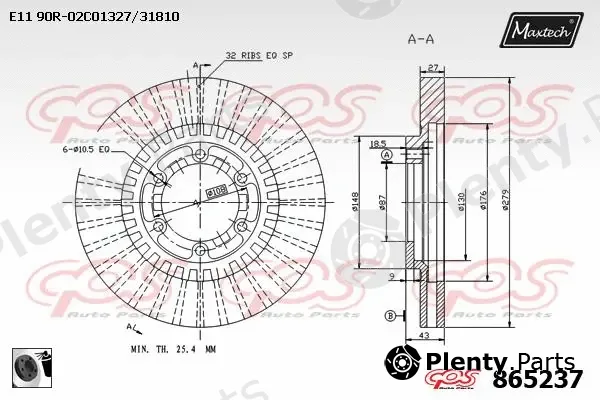 Maxtech 70180331 — Seal, brake caliper piston