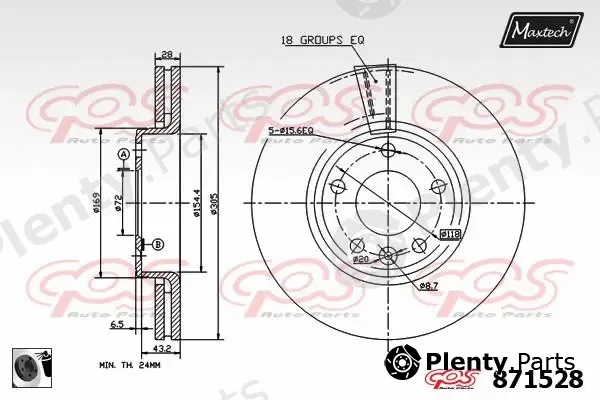 Maxtech 853099 — Brake Disc R+ (Regular Plus)