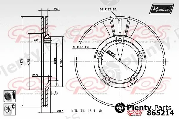 Maxtech 72944001 — Piston, brake caliper