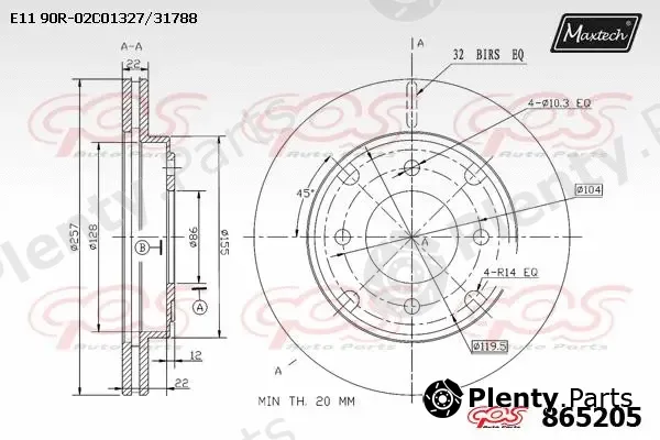 Maxtech 72938011 — Piston, brake caliper