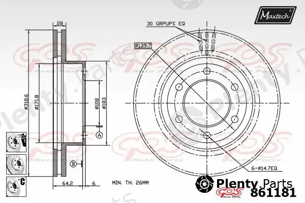 Maxtech C0104608 — Piston Ring