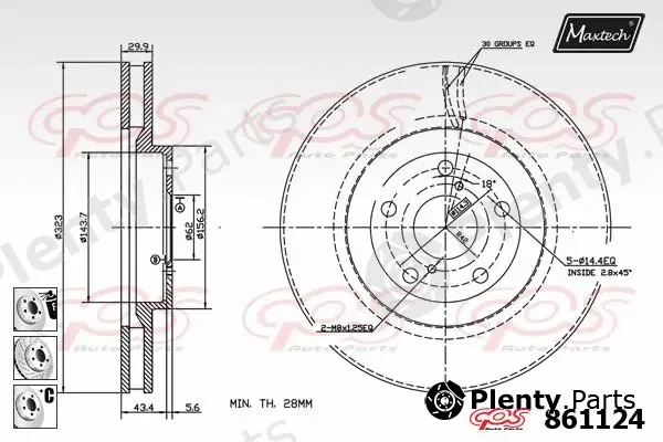 Maxtech 72938048 — Piston, brake caliper