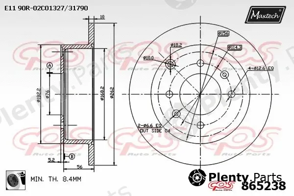 Maxtech 72934020 — Piston, brake caliper