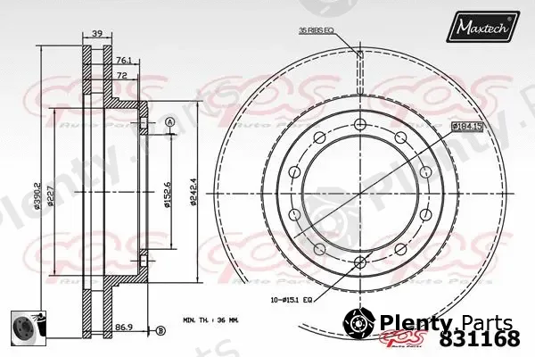 Maxtech 877222 — Brake Disc R+ (Regular Plus)