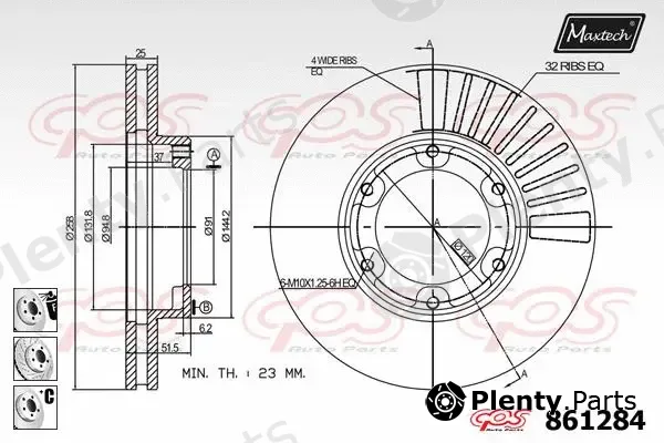 Maxtech 871069 — Brake Disc R+ (Regular Plus)
