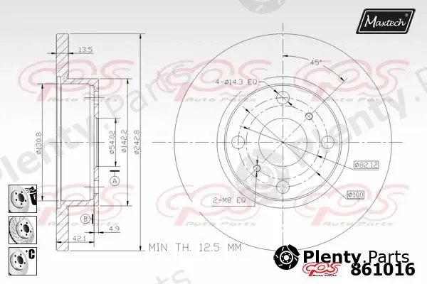 Maxtech 70180433 — Seal, brake caliper piston