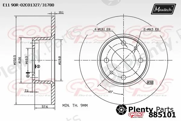 Maxtech 871127 — Brake Disc R+ (Regular Plus)