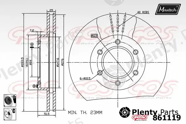 Maxtech 853091 — Brake Disc R+ (Regular Plus)