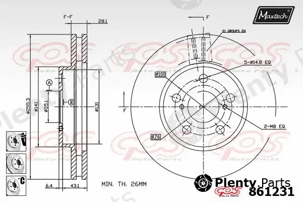 Maxtech 72941001 — Piston, brake caliper