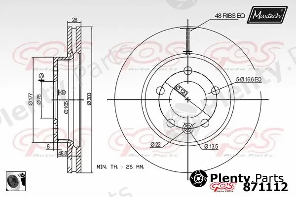 Maxtech 71810111 — Guide Bolt, brake caliper