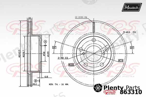 Maxtech 831189 — Brake Disc R+ (Regular Plus)