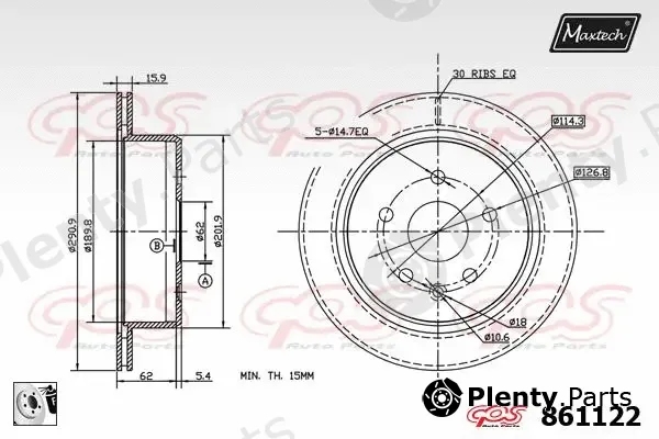 Maxtech 811234 — Brake Disc R+ (Regular Plus)
