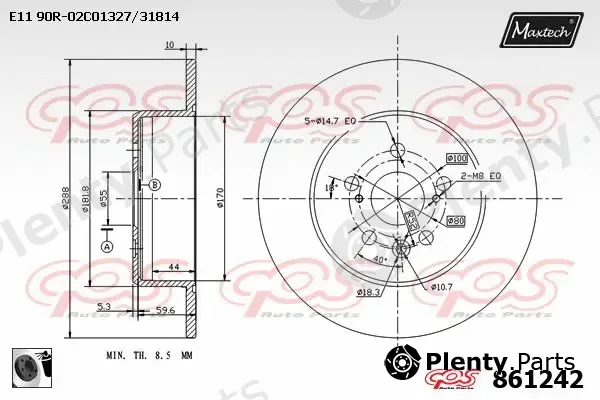 Maxtech 5251002 — Steering Knuckle, wheel suspension