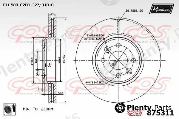 Maxtech 871104 — Brake Disc R+ (Regular Plus)