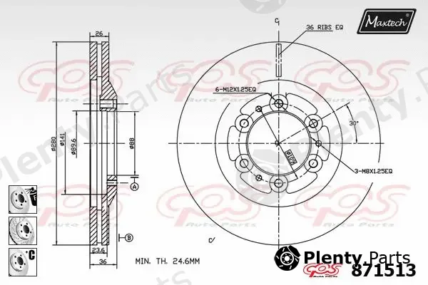 Maxtech 861262 — Brake Disc R+ (Regular Plus)