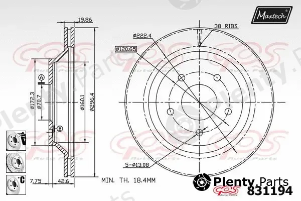Maxtech 877219 — Brake Disc R+ (Regular Plus)