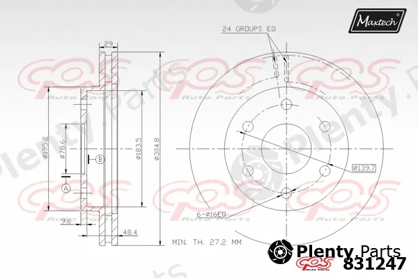 Maxtech 70180262 — Seal, brake caliper piston