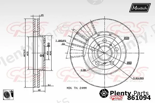 Maxtech 71810208 — Guide Bolt, brake caliper