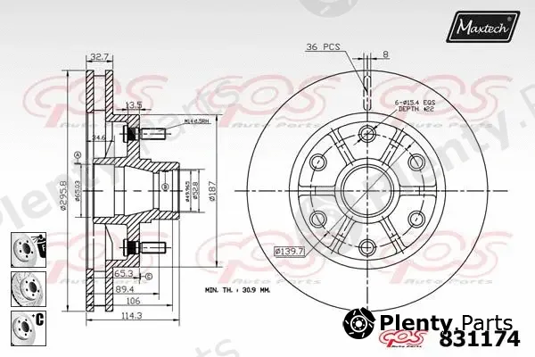 Maxtech 70180338 — Seal, brake caliper piston