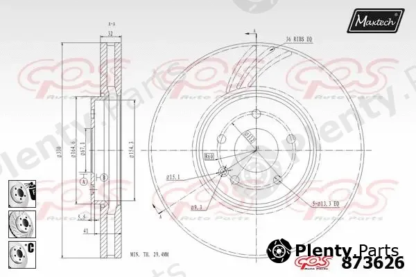 Maxtech 72941005 — Piston, brake caliper