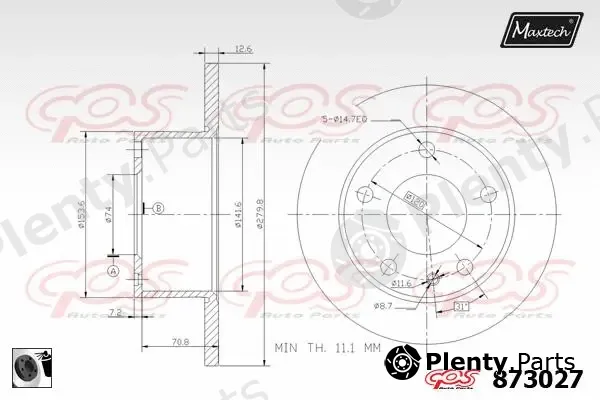 Maxtech 831122 — Brake Disc R+ (Regular Plus)